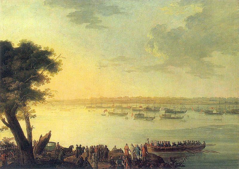 unknow artist Catherine II leaving Kaniow in 1787 France oil painting art
